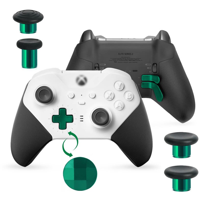 TOMSIN 13 in 1 Xbox Elite Series 2 Controller Accessories Replacement Pack,6 Metal Thumbsticks,2 D-Pads,4 Paddles and 1 Adjuster for Xbox Elite Controller Series 2 Core Accessory Parts(Green) - Image 4