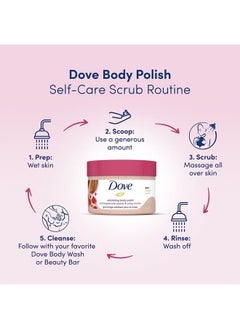 Dove Scrub Pomegranate & Shea Butter For Silky, Soft Skin Body Scrub Exfoliates and Provides Lasting Nourishment 10.5 oz  - Image 3