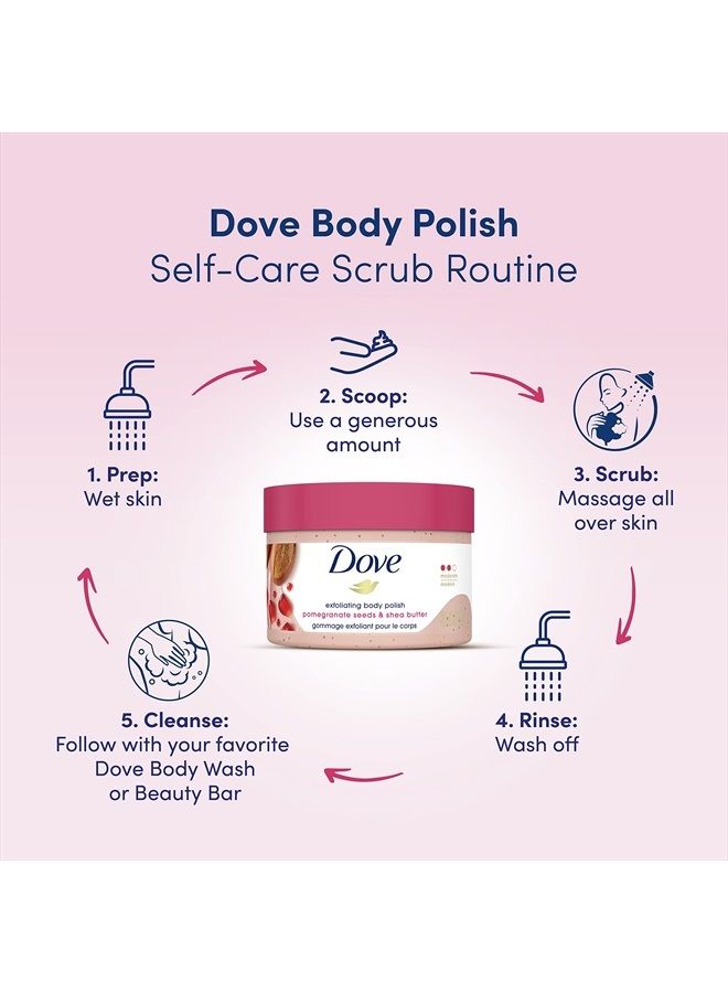 Dove Scrub Pomegranate & Shea Butter For Silky, Soft Skin Body Scrub Exfoliates and Provides Lasting Nourishment 10.5 oz  - Image 3