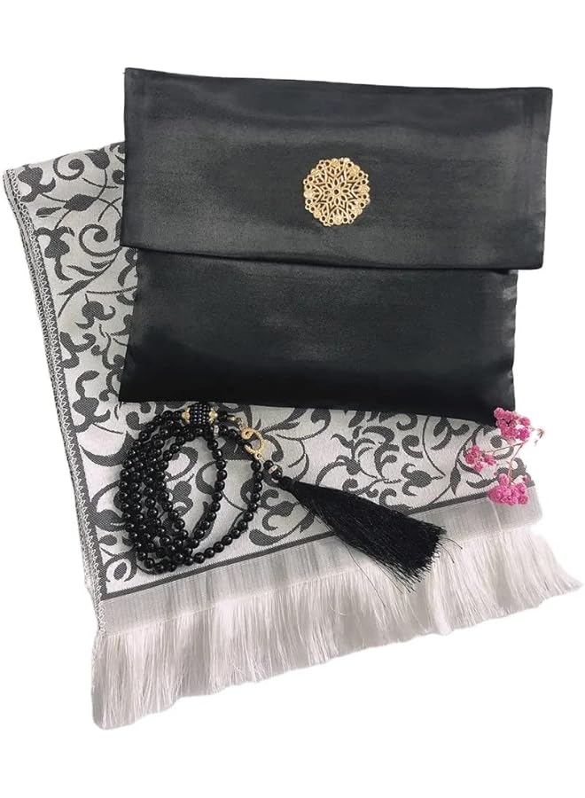 erorex Islamic Prayer Mat Set High Quality Rug And Decorative Rosary With Beautifull Pouch Ideal For Home Traveling At Office At Work For Ramadan Eid Etc Best Gift Idea Prayer Carpet Tasbih And Bag  - Image 4