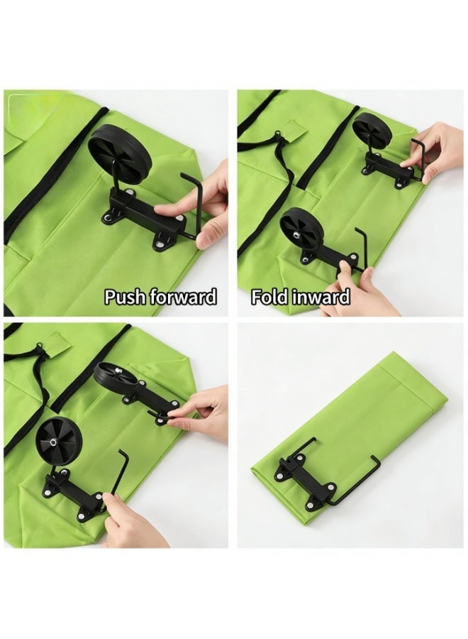 Wheeled folding shopping cart, 2-in-1 foldable shopping cart, portable wheeled shopping cart - Image 4