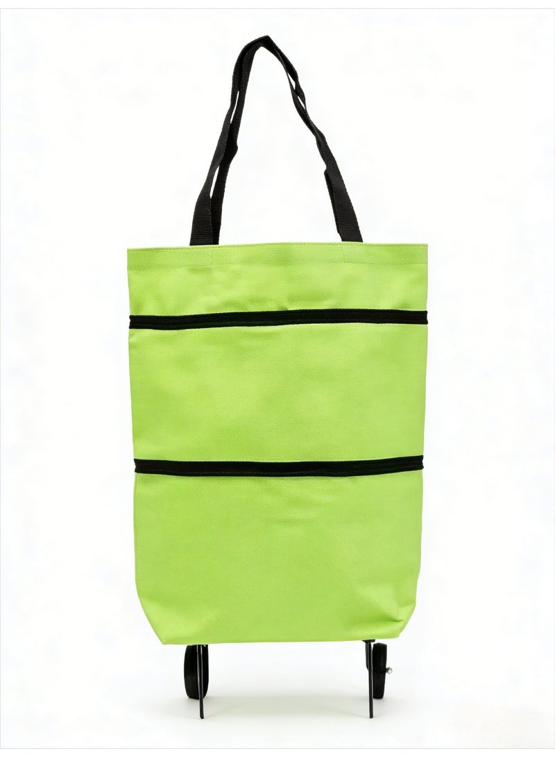 Wheeled folding shopping cart, 2-in-1 foldable shopping cart, portable wheeled shopping cart - Image 1