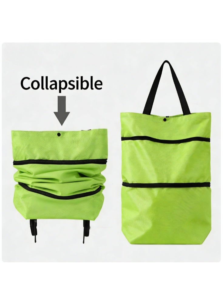 Wheeled folding shopping cart, 2-in-1 foldable shopping cart, portable wheeled shopping cart - Image 5