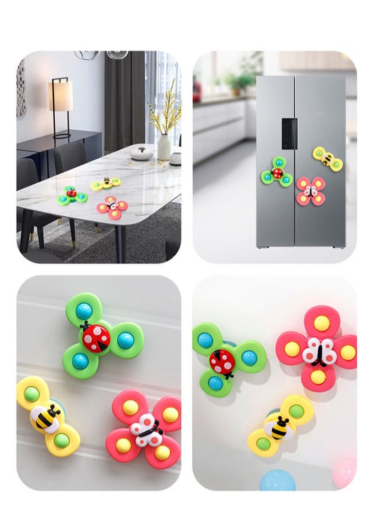 Uulzzor 3-piece set of suction cup rotating toys, insects, flowers, and fun - Image 3