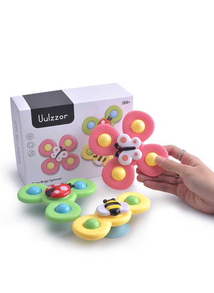 Uulzzor 3-piece set of suction cup rotating toys, insects, flowers, and fun - Image 5