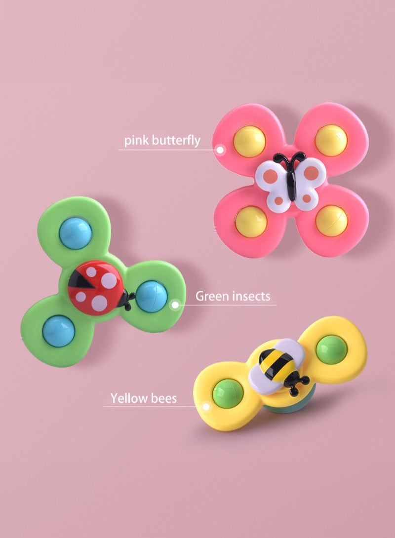 Uulzzor 3-piece set of suction cup rotating toys, insects, flowers, and fun - Image 2