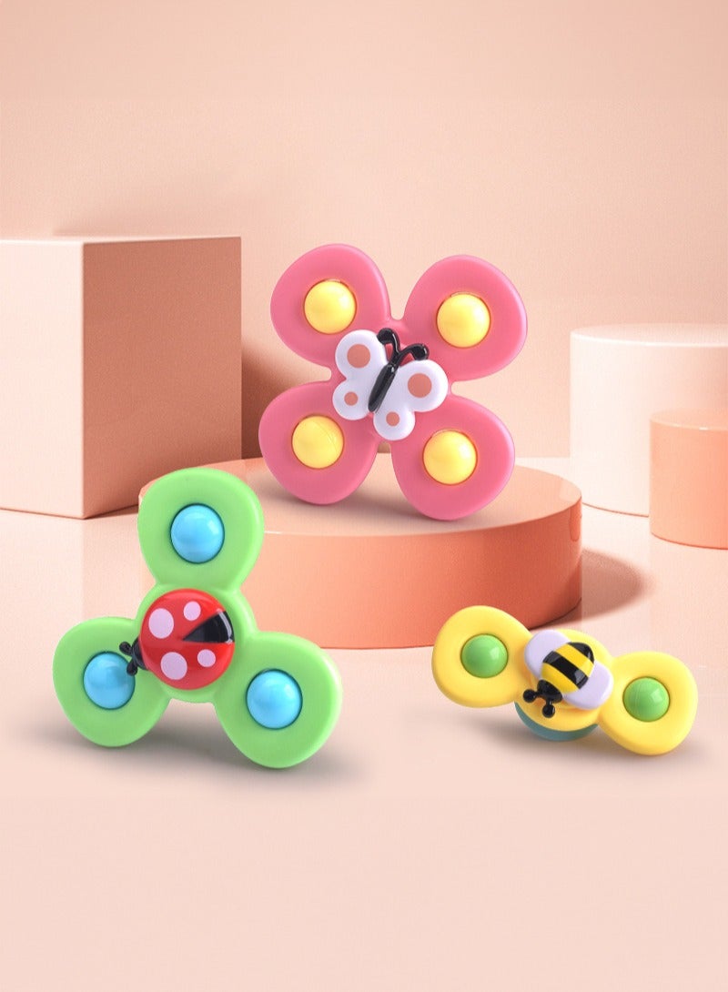 Uulzzor 3-piece set of suction cup rotating toys, insects, flowers, and fun - Image 1
