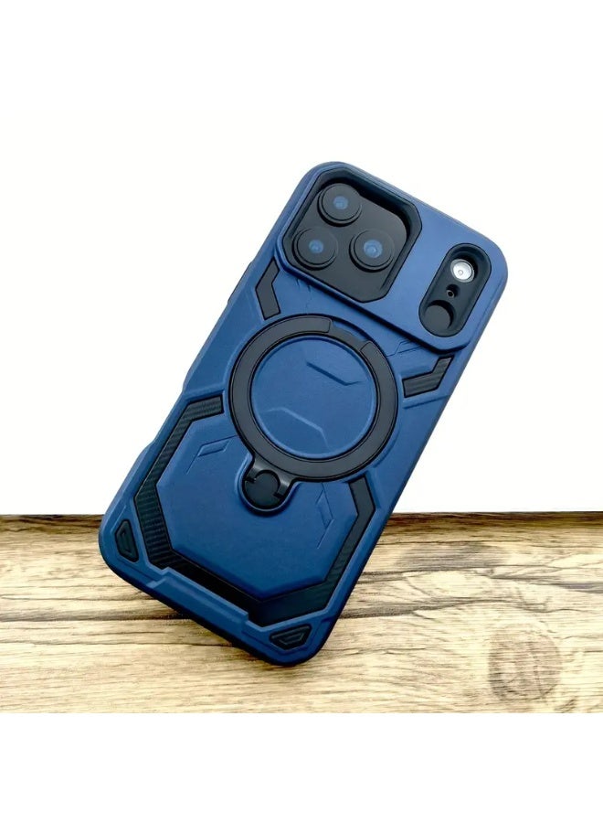 Temu Luxury Shockproof Case Magnetic Wireless Charging Cover Full Protective Shockproof Case with Ring Holder for Phone Holder and Easy Carrying Compatible with iPhone 17 Pro