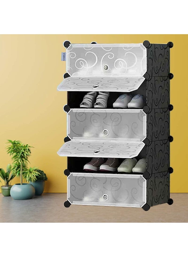 DubaiGallery 5 Tier Modular Portable Shoe Storage Organizer Tower Interlocking Shoe Rack  - Image 3
