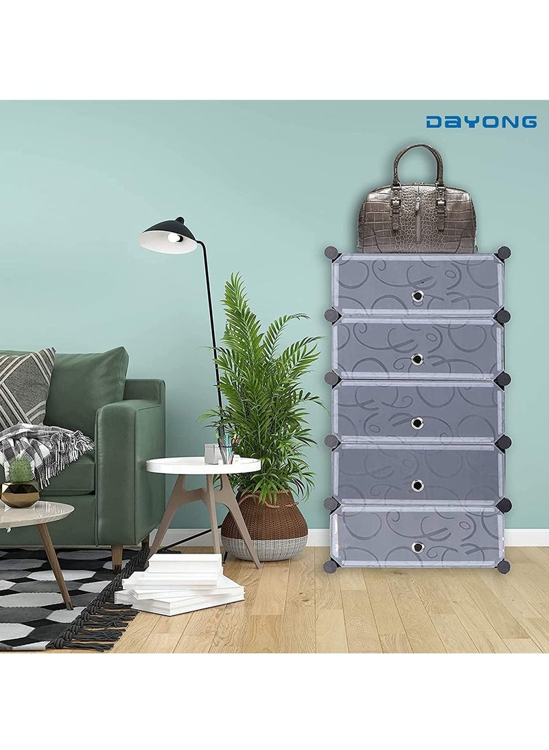 DubaiGallery 5 Tier Modular Portable Shoe Storage Organizer Tower Interlocking Shoe Rack  - Image 2