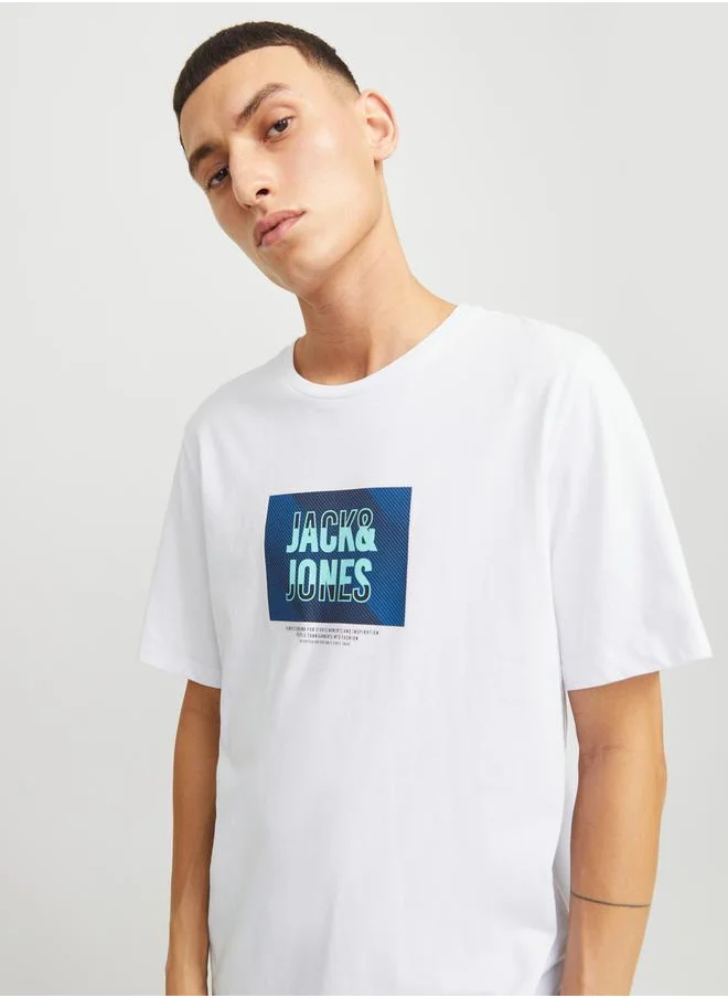JACK & JONES Logo Print Crew Neck T-Shirt