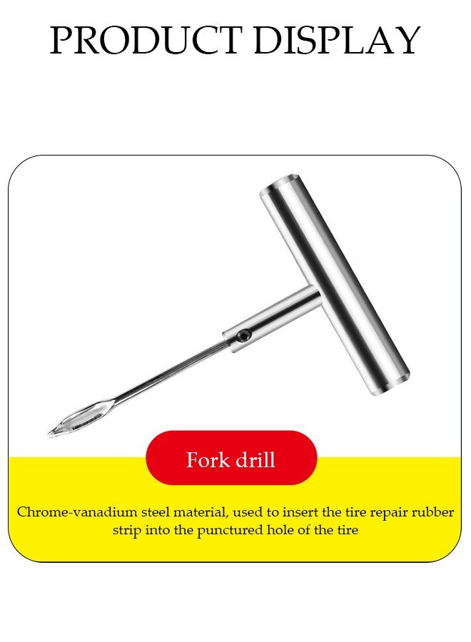 DUNISO 12 PCS Portable Vacuum Car Tire Repair Steel Kit ,Tyre Wheel Repair Tool for Auto ,Motorcycles and Bicycles ,with 5 Rubber Strips and Storage Box - Image 5