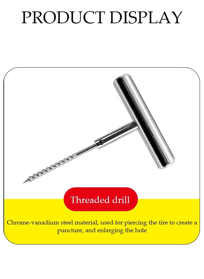 DUNISO 12 PCS Portable Vacuum Car Tire Repair Steel Kit ,Tyre Wheel Repair Tool for Auto ,Motorcycles and Bicycles ,with 5 Rubber Strips and Storage Box - Image 4