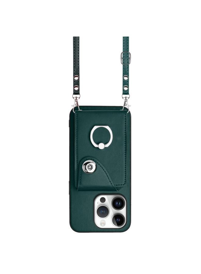 اس-توب حافظة لهاتف iPhone 16 Pro مع حامل بطاقات وحلقات وحقيبة هاتف مع حبل طويل - Image 2