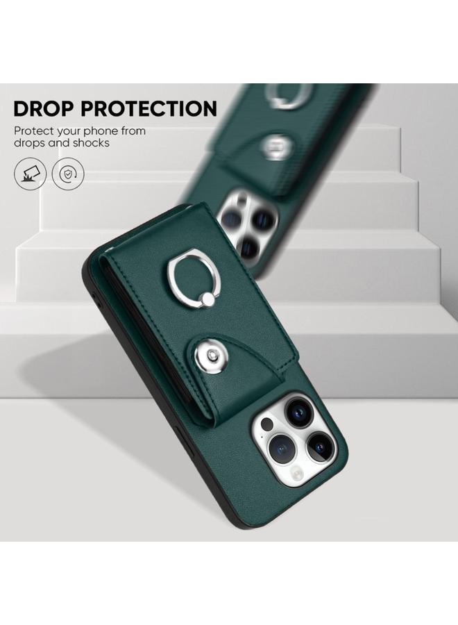 اس-توب حافظة لهاتف iPhone 16 Pro مع حامل بطاقات وحلقات وحقيبة هاتف مع حبل طويل - Image 5