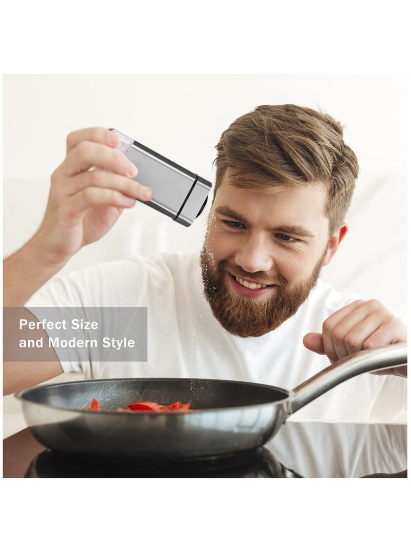 SOLARAE عبوات الملح والفلفل، عبوة ملح مع فتحات صب قابلة للتعديل، مجموعة عبوات ملح وفلفل زجاجية، مثالية للفلفل الأسود، الملح الكوشير وملح البحر - Image 5