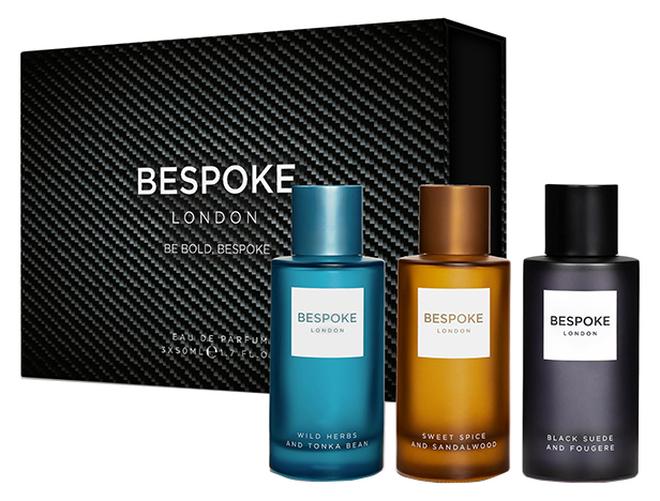 BESPOKE LONDON Premium Men’s Perfume Coffret Set – Black Suede, Wild Herbs & Sweet Spice | Eau de Parfum | Long-Lasting Fragrance | Travel Size Mini Set (3 × 50ml) - Image 1