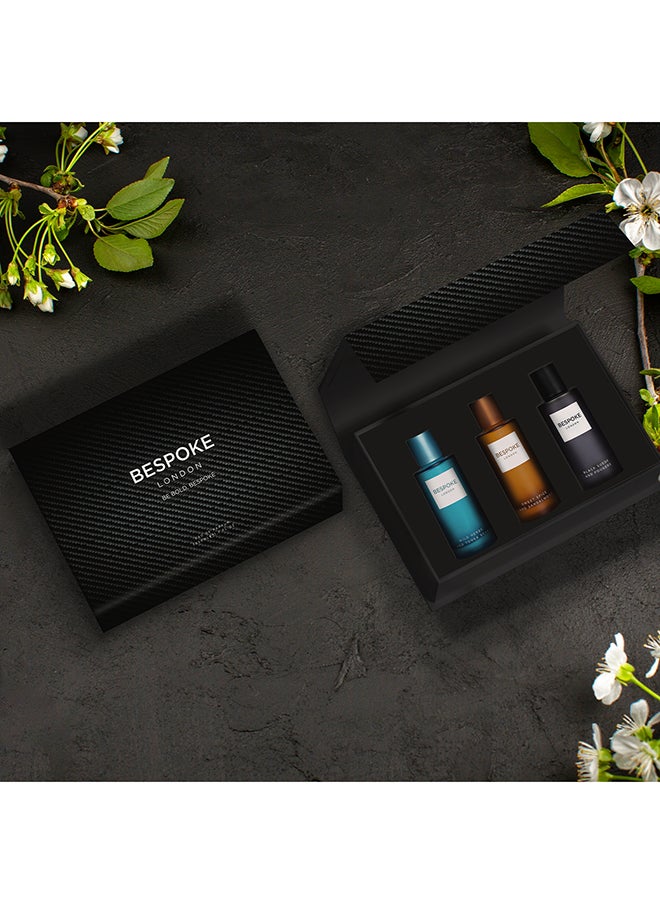 BESPOKE LONDON Premium Mens Perfume Gift Set, Black Suede, Wild Herbs, Sweet Spice, Eau De Parfum With Long Lasting Fragrance - Travel Size Mini Perfume Set, Aftershave Gift Set For Men (3 X 50Ml)  - Image 4