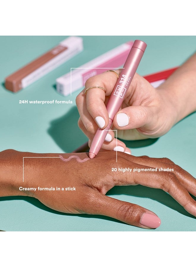 3INA The 24H Eye Stick Creamy Waterproof Formula 2 In 1 Eyeshadow And Eyeliner Highly Pigmented Shades 24 Hour Long Lasting Wear Matte Finish 270 Matte Wine Red 0.049 Oz - Image 3