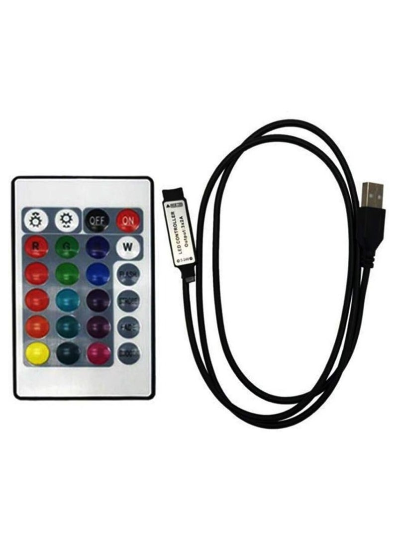 بيعتكلها 24 مفتاح USB باهتة RGB LED تحكم 5 فولت-24 فولت الأشعة تحت الحمراء عن بعد RGB LED التحكم عن بعد 4 دبوس تنطبق على 2835 5050 3528 RGB قطاع الضوء - Image 1