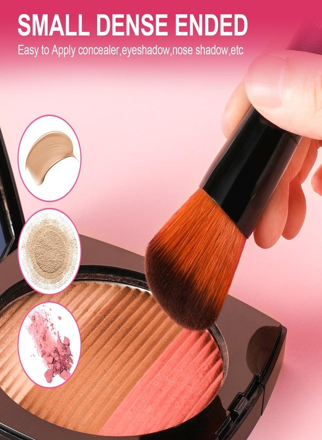 BEAUTYFACTOR Domed Foundation Brush, 13CM Professional Cheek Blush Brush with Soft Dense Synthetic Bristles Face Kabuki Makeup Brushes for Loose Powder, Liquid, Buffing, Contour, Bronzer, Cream, Blending - Image 4