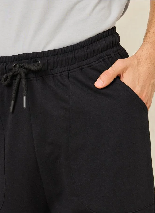 Styli Oversized Terry Jogger with Panel Pocket & Elasticated Cuff
