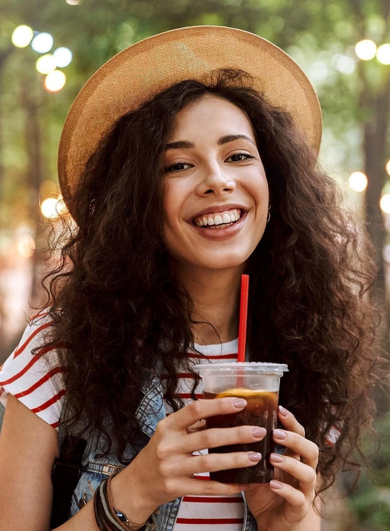 MARKQ [1000 عبوة] أكواب بلاستيكية شفافة مع أغطية مسطحة سعة 12 أونصة - أكواب عصير قابلة للتخلص منها، خالية من BPA للقهوة المثلجة، العصائر، المشروبات الباردة - مثالية للحفلات، الفعاليات، والاستخدام أثناء التنقل - Image 4