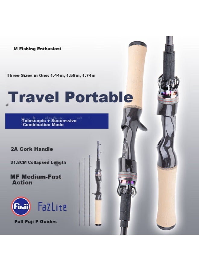 Fishingfans Lanxi 2.0 Telescopic Travel Rod Ul Fuji F-ring Fishing Rod 1.44-1.54-1.74m Gun Handle Single Rod - Image 3