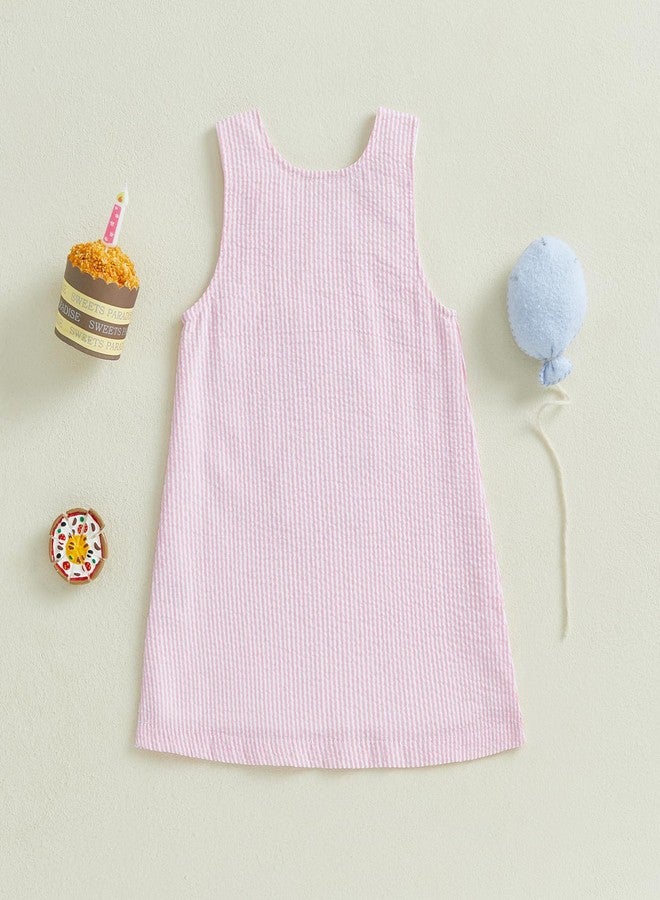 GOOCHEER Baby Girl First Birthday Outfit 1 Cake Embroidery 1st Birthday Dress Smash Cake Dresses (1st-Pink, 12-18 Months) - Image 5