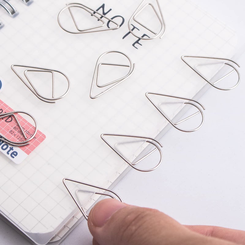 VENCINK 300 Pieces Silver Cute Paper Clips Smooth Stainless Steel Drop-Shaped Wire Small Paperclips for Office Supplies Wedding Women Girls Kids School Students Paper Document Organizing by VENCINK - Image 4