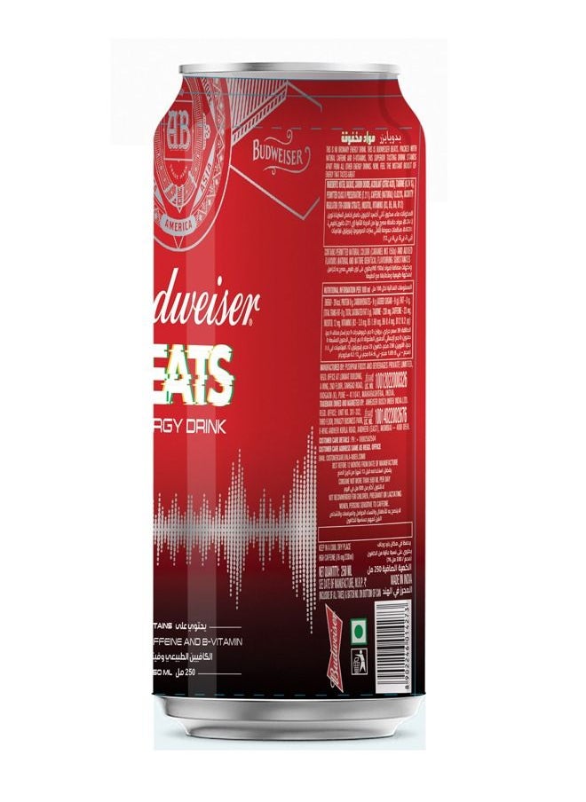 Budweiser - Budweiser Beats Energy Drink 250ml (Pack of 6) - Image 1