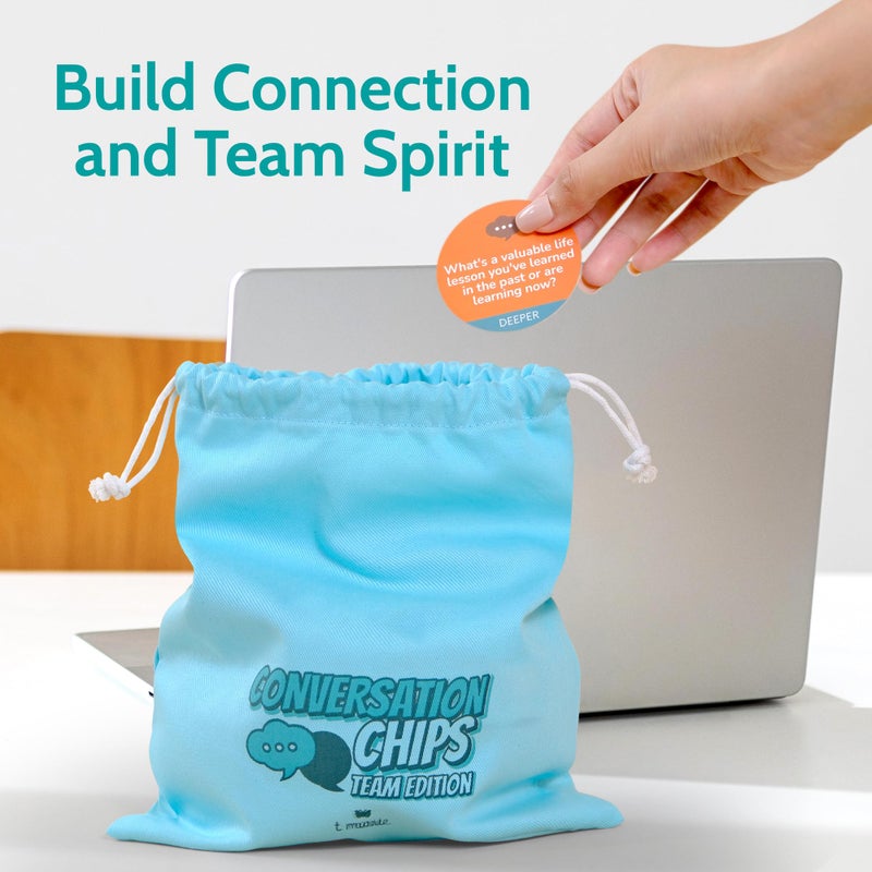 T MARIE Conversation Chips Team Building Game - Fun Ice Breaker for Work - Conversation Starters and Team Building Activity - 200 Prompts to Foster Team Bonding and to Get to Know Your Coworkers - Image 2