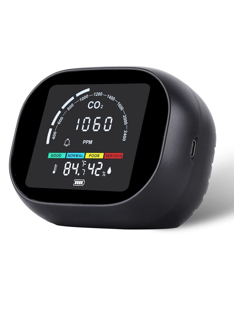 Y&D CO2 Air Quality Monitor Indoor Carbon Dioxide Detector Alarm Meter 400-5000 PPM with Temperature, Humidity for Grow Tent, Car, Home, Gyms  - Image 1