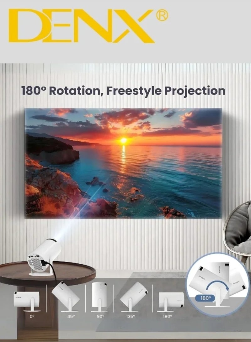 Denix Denx DX2591 Mini Portable Smart Projector, FHD 1080p resolution, built-in Wi-Fi, Android 11 system, 380-degree rotation, automatic horizontal correction, 50,000-hour LED screen lifespan, 8GB memory. - Image 5