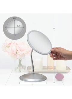 Zadro Double Vision™ Gooseneck Vanity/Wall Mount Mirror 5X/10X Magnification, Made in the USA  - Image 4
