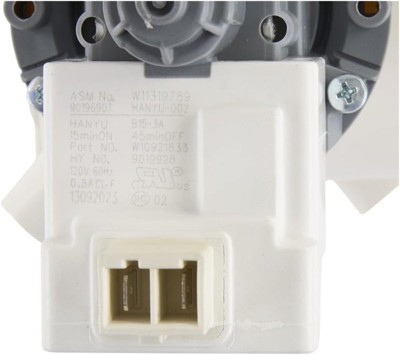 Whirlpool W11458345 Genuine OEM Washer Drain Pump Replacement Part  Replaces W10918608 W11316609 and W11319789 - Image 5