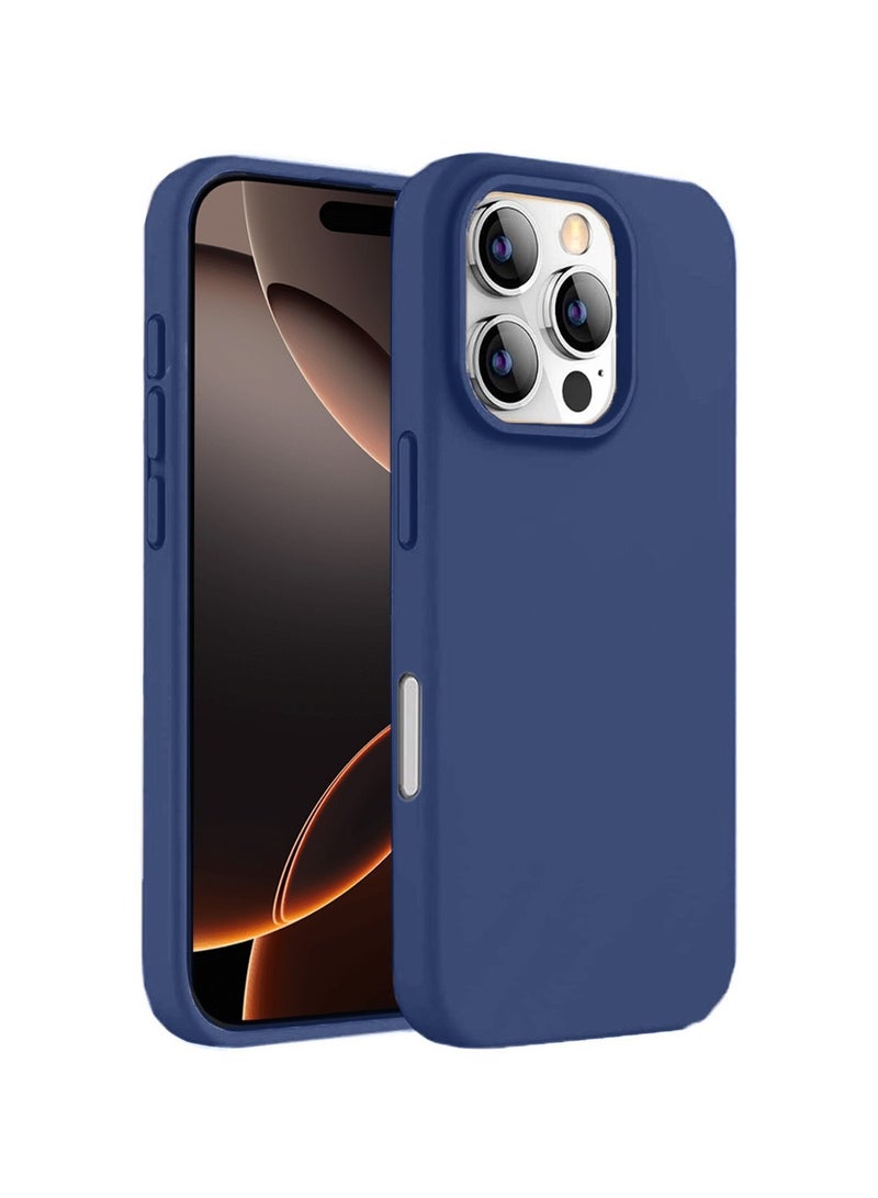 Techie غطاء خلفي ناعم سلس من السيليكون مع بطانة ميكروفايبر داخلية لجهاز آبل آيفون 16 برو ماكس - أزرق بحري - Image 1