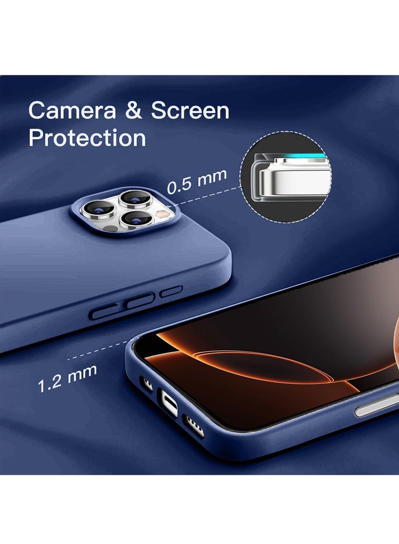 Techie غطاء خلفي ناعم سلس من السيليكون مع بطانة ميكروفايبر داخلية لجهاز آبل آيفون 16 برو ماكس - أزرق بحري - Image 2