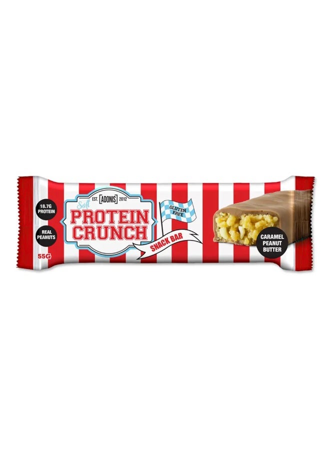 لوح بروتين مقرمش ناعم بنكهة زبدة الفول السوداني بالكراميل - لوح بروتين خالٍ من الغلوتين مغطى بالشوكولاتة بالحليب 55 غرام