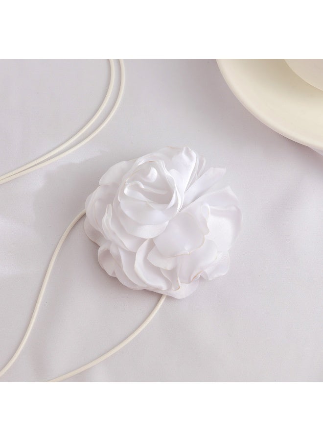 NIBEMINENT European And American Jewelry Fashion Retro French Style Big Flower Chocker Necklace Tassel Neck Chain For Women - Image 4