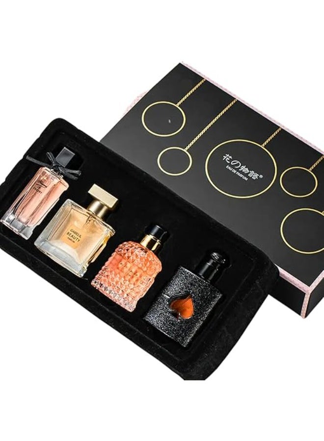 ATRJSZ Perfume Gift Set For Women, 4 Pcs Perfume Set Valentine Gift for Her, Long-Lasting Fresh Floral Aromatic Fragrance, Ladies Perfume Set For Dating, Birthday, Gift To Girlfriend, Eau de Parfum For Women - Image 1
