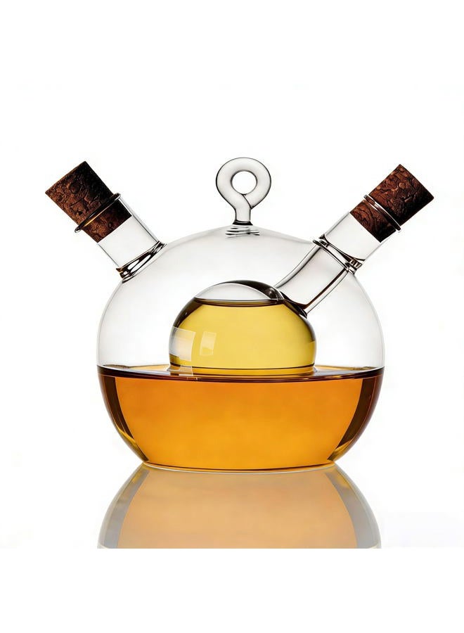 ELETON Glass Caster Oil and Vinegar Bottles of Soy Sauce Vinegar Bottle,Oil Vinegar Cruet in One - Image 2
