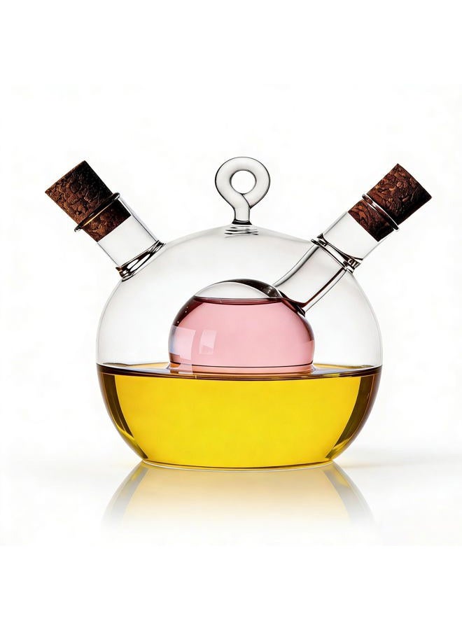 ELETON Glass Caster Oil and Vinegar Bottles of Soy Sauce Vinegar Bottle,Oil Vinegar Cruet in One - Image 4