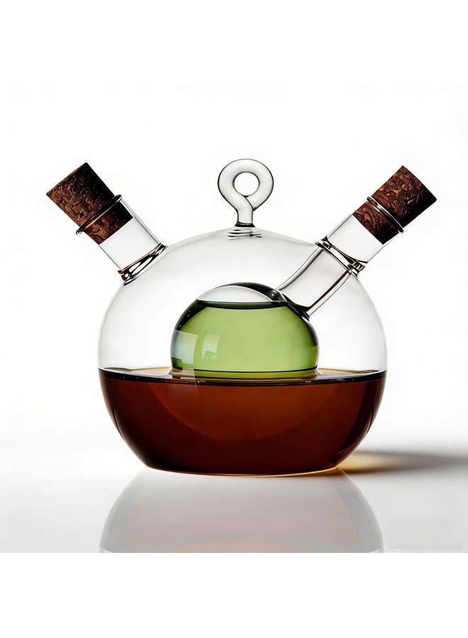 ELETON Glass Caster Oil and Vinegar Bottles of Soy Sauce Vinegar Bottle,Oil Vinegar Cruet in One - Image 3