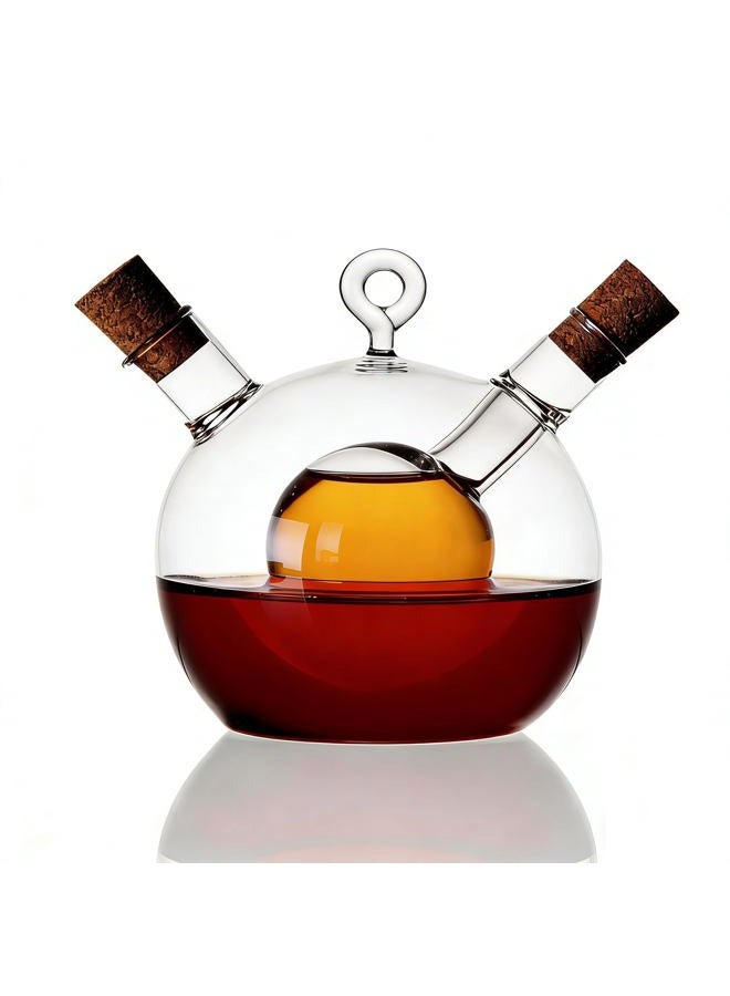 ELETON Glass Caster Oil and Vinegar Bottles of Soy Sauce Vinegar Bottle,Oil Vinegar Cruet in One - Image 1