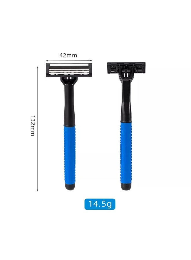 PEARLMAX 14 Pieces Triple Blade Shaving Razor For Men, Smooth Shaving With Aloe Gel and Vitamin E Lubricating Strip Disposable Razors - Image 2