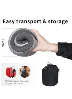 Yoawllty Travel Pillow, Memory Foam Pillow With Eye Masks and Earplugs, Travel Neck Pillow For Airplanes, Car and Travel for Sleeping Rest(Grey)  - Image 3