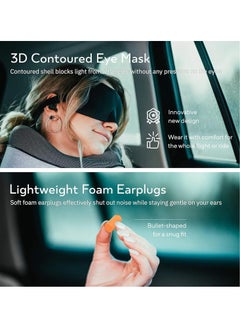 Yoawllty Travel Pillow, Memory Foam Pillow With Eye Masks and Earplugs, Travel Neck Pillow For Airplanes, Car and Travel for Sleeping Rest(Grey)  - Image 5