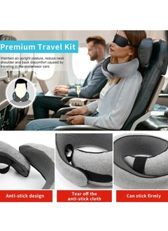 Yoawllty Travel Pillow, Memory Foam Pillow With Eye Masks and Earplugs, Travel Neck Pillow For Airplanes, Car and Travel for Sleeping Rest(Grey)  - Image 4