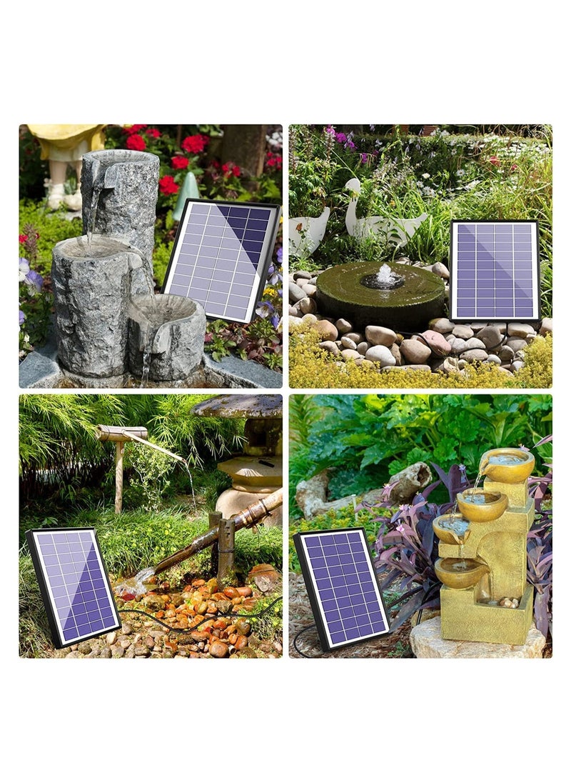 Generic - Solar Fountain Pump with Panel 6.5W Solar Water Pump Floating Fountain Built-in 1500mAh Battery with 6 Nozzles for Bird Bath Fish Tank Pond Garden Patio Decoration Solar Aerator Pump - Image 1